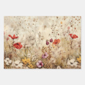 WILDBLUMEN DEKORATIVE PAPIERSET GESCHENKPAPIER SET (Vorderseite)