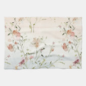 Wildblumen der Aquarellfrühlingssonne Geschirrtuch (Horizontal)