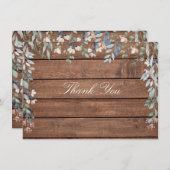 Wildblumen der Blüte Rustikales Holz Dankeskarte (Vorne/Hinten)
