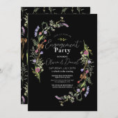 Wildblumen der Einsatzpartei Bloral Ditsy Dark Einladung (Vorne/Hinten)