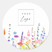 Wildblumen der Farbe für benutzerdefinierte Logos Runder Aufkleber (Vorderseite)