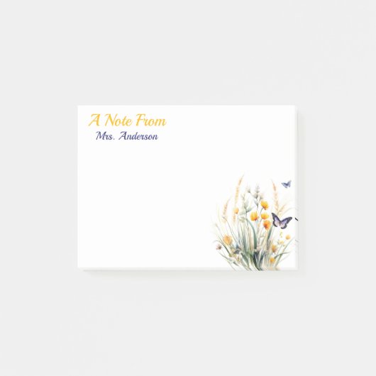 Wildblumen der Lehrer Post-it Klebezettel (Vorderseite)