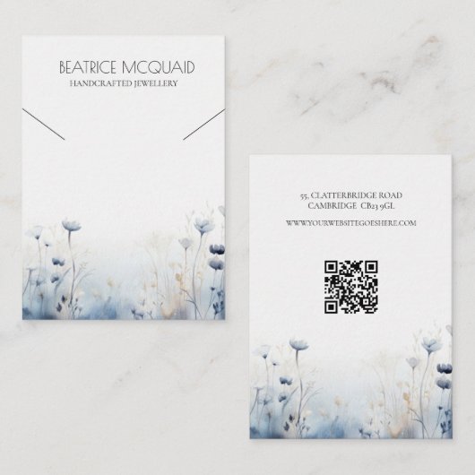 Wildblumen der Netzwerkkarte fehlerhaft Wasserfarb Visitenkarte (Vorne/Hinten)