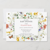 Wildblumen der Prärie, Bienen, Schmetterlinge Kind Einladung (Vorderseite)