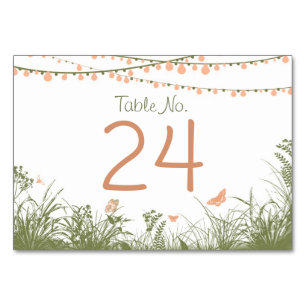 Wildblumen der String-Lights-Tischnummer Tischnummer