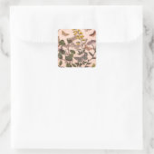 Wildblumen der Vintagen botanischen Blumenbilder Quadratischer Aufkleber (Tasche)