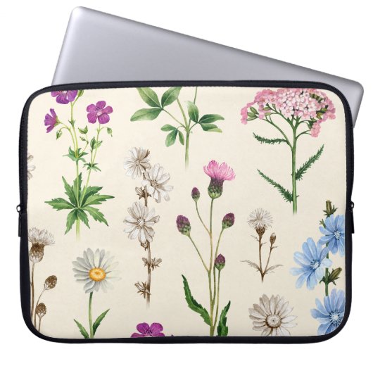 Wildblumen der Wasserfarbe. Laptopschutzhülle (Vorderseite)