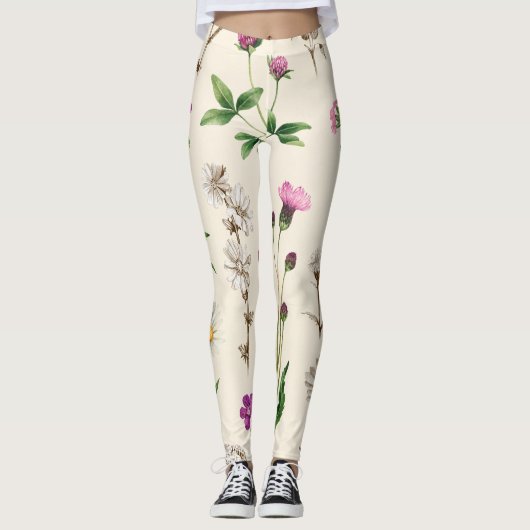 Wildblumen der Wasserfarbe. Leggings (Vorderseite)