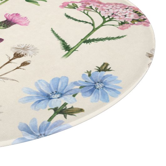 Wildblumen der Wasserfarbe. Schneidebrett (Ecke)