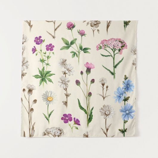 Wildblumen der Wasserfarbe. Wandteppich (Vorderseite)