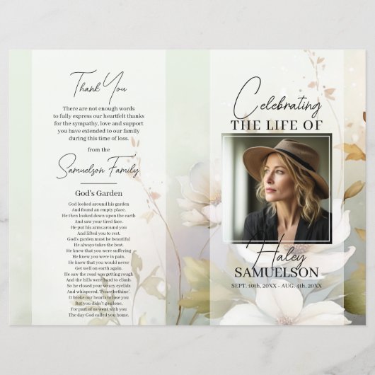 Wildblumen des BeerdigungsPROGRAMMS | FOTO (Vorderseite)