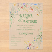 Wildblumen des Blutes Acryleinladungen (Vorderseite)