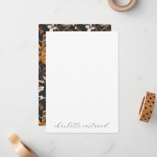 Wildblumen des Erdbebens von Gold Brown Mitteilungskarte (Vorderseite/Rückseite Beispiel)