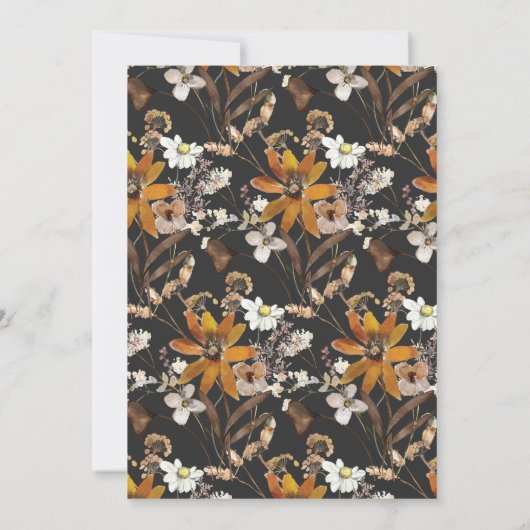 Wildblumen des Erdbebens von Gold Brown Mitteilungskarte (Rückseite)