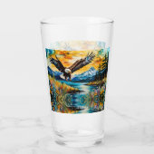 Wildblumen des Flusses Bald Eagle bei Sonnenunterg Glas (Rückseite)