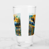 Wildblumen des Flusses Bald Eagle bei Sonnenunterg Glas (Links)