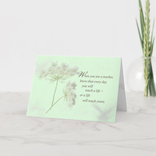 Wildblumen des Lehrerbewertungstages Dankeskarte (Vorderseite)