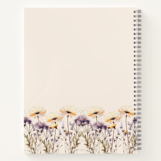Wildblumen des Sketchbooks sind beigefarben Notizblock (Rückseite)