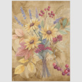 Wildblumen des Wasserfarbenfalls auf Pergament Seidenpapier (Vorderseite)