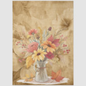 Wildblumen des Wasserfarbenfalls auf Pergament Seidenpapier (Vorderseite)