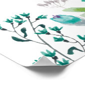 Wildblumen des Wasserfarbenfrühlings Begrüßungszei Poster (Ecke)
