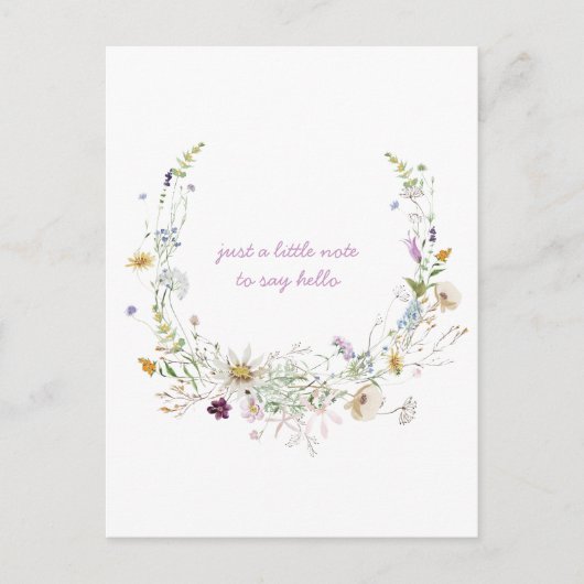 Wildblumen des Wasserfarbenfrühlings Postkarte (Vorderseite)