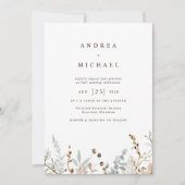 Wildblumen des Winterfeldes Botanische Hochzeit Einladung (Vorderseite)