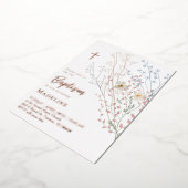 Wildblumen-Design Taufe Folieneinladung (Gedreht)