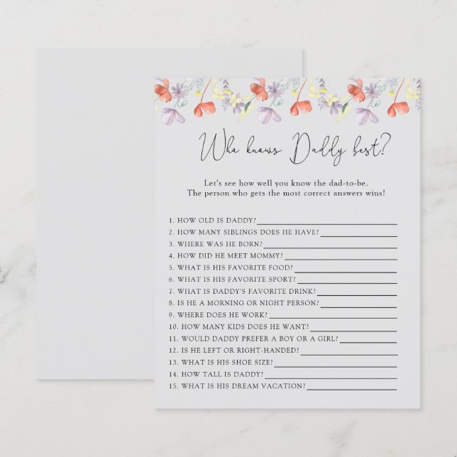 Wildblumen, die DADDY am besten kennen (Vorne/Hinten)