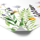 Wildblumen, die ein großes Begrüßungszeichen hochh Poster (Ecke)