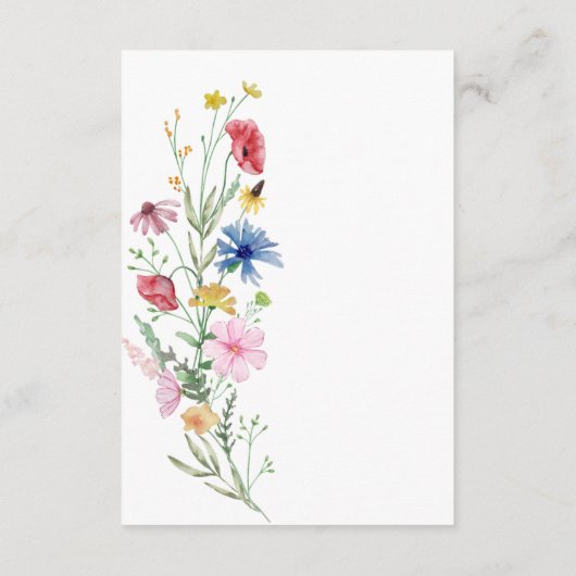 Wildblumen, die gut heiraten wollen begleitkarte (Rückseite)