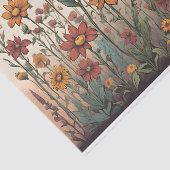 Wildblumen, die in der Felddarstellung wachsen Seidenpapier (Ausschnitt)