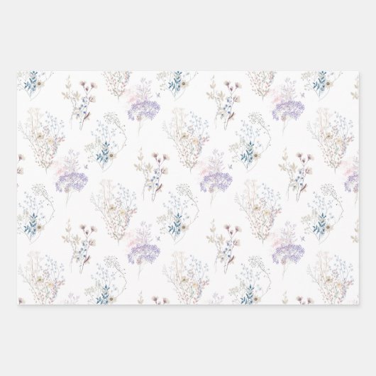 Wildblumen, die Papierblätter umhüllen Geschenkpapier Set (Vorderseite 2)