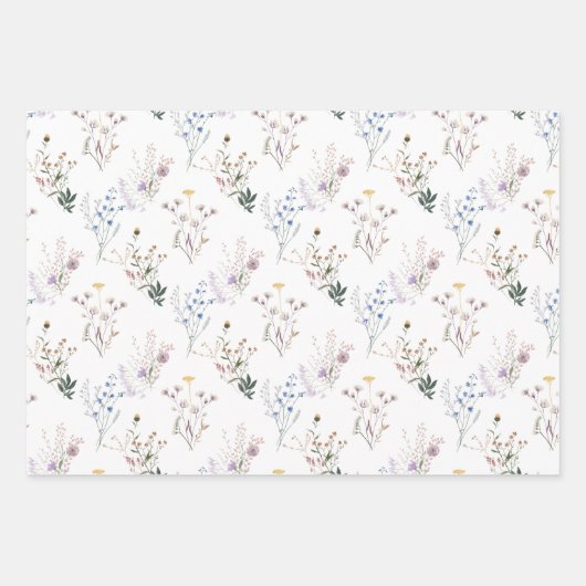 Wildblumen, die Papierblätter umhüllen Geschenkpapier Set (Vorderseite)