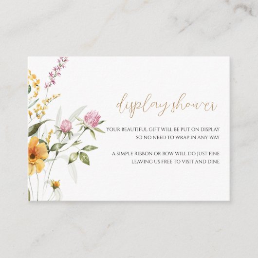 Wildblumen Display Duschkabine Babydusche Begleitkarte (Vorderseite)