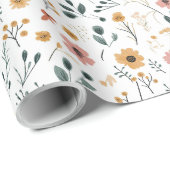 Wildblumen-Doodle Geschenkpapier (Rolleneckpunkt)