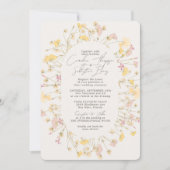 Wildblumen Doppelbogen-Ivor UAWG QR-Code Hochzeit Einladung (Vorderseite)