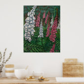 Wildblumen Drucken Foxglove Blume Malerei Poster (Küche)