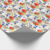 Wildblumen: Dunkelblau, wasserfarblos Geschenkpapier (Ecke)