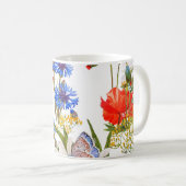 Wildblumen: Dunkelblau, wasserfarblos Kaffeetasse (VorderseiteRechts)