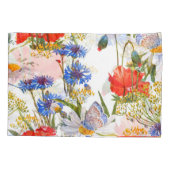 Wildblumen: Dunkelblau, wasserfarblos Kissenbezug (Rückseite)