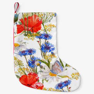 Wildblumen: Dunkelblau, wasserfarblos Kleiner Weihnachtsstrumpf