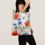 Wildblumen: Dunkelblau, wasserfarblos Tasche (Von Nahem)