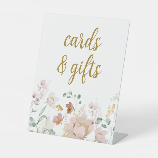 Wildblumen Duschkarten und Geschenke Unterschrift Sockelschild (Vorderseite)