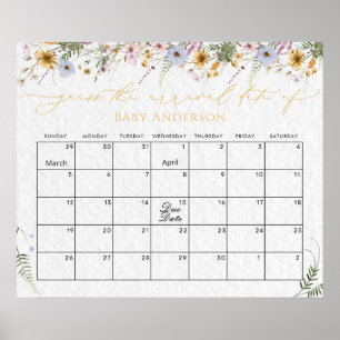 Wildblumen Duschratze Terminkalender Poster