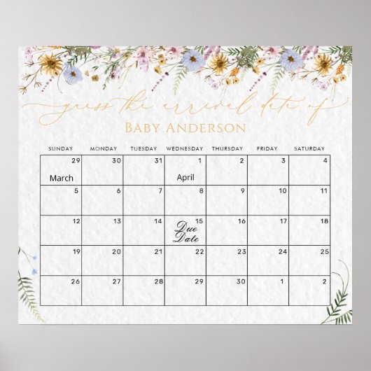 Wildblumen Duschratze Terminkalender Poster (Vorne)