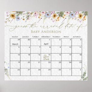 Wildblumen Duschratze Terminkalender Poster