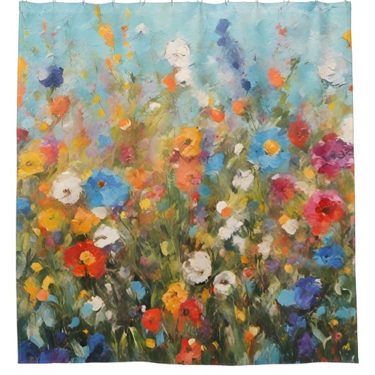 Wildblumen Duschvorhang (Vorderseite)