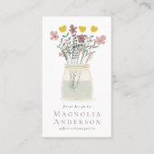 Wildblumen Dusky Pink Florist Visitenkarte (Vorderseite)