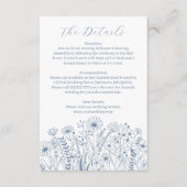 Wildblumen Dusty Blue Boho Hochzeitdetails Begleitkarte (Vorderseite)